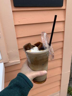 Maple syrup iced latte