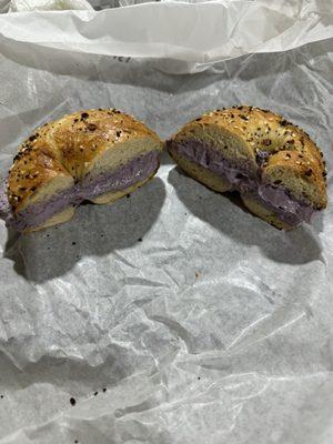 Everything Bagel with Blueberry Cream Cheese