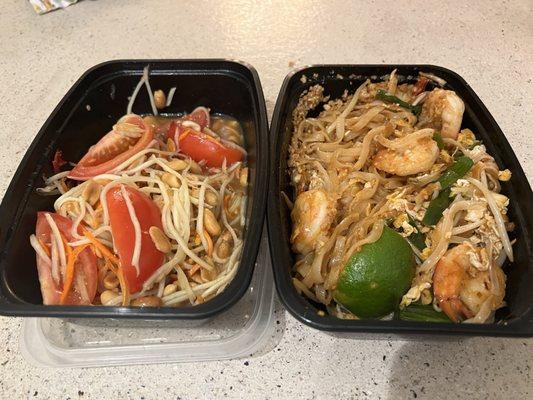 12. Papaya salad and shrimp pad Thai