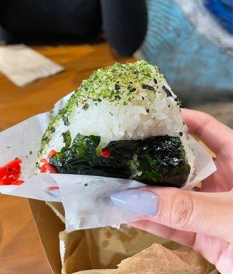 Spicy miso eggplant onigiri