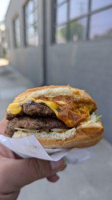 Double Cheeseburger with Chili