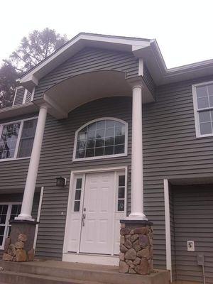 White Seamless New K style gutters in Fairfield County CT