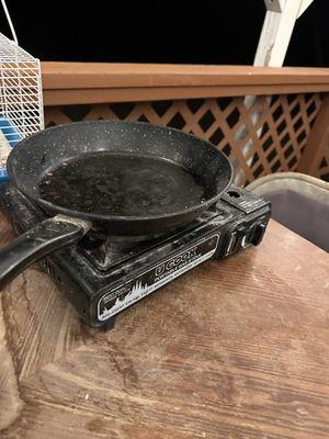 Cooking utensils left on patio