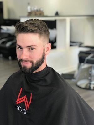 Trendy Men's Haircut and Beard Trimming and Line Up. W Barber Spa & Salon of Royal Oak