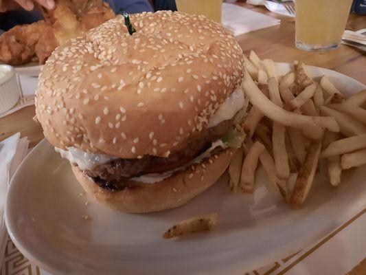 Burger and fries