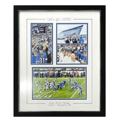 A photo collage with text ensures game day memories of watching your team win last a lifetime.