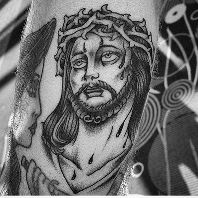 Jesus tattoo by Sky James