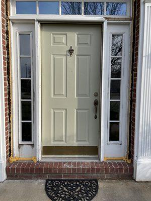 old front door that had to be put back in due to measuring new front door wrong