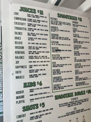 the menu