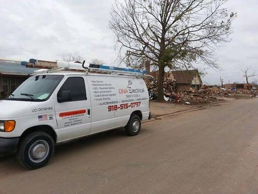 We donated our time and service to get people back in there homes a day after the Moore tornado..and for weeks after..