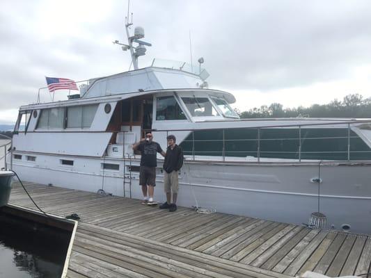 At the fuel dock at St. Helens Marina, preparing for our 4th of July vacation!