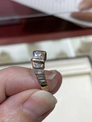 Before (in yellow gold, with faded rhodium coating)