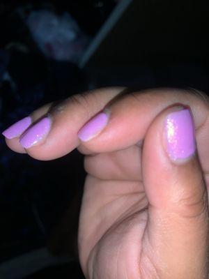 Nails not fully colored