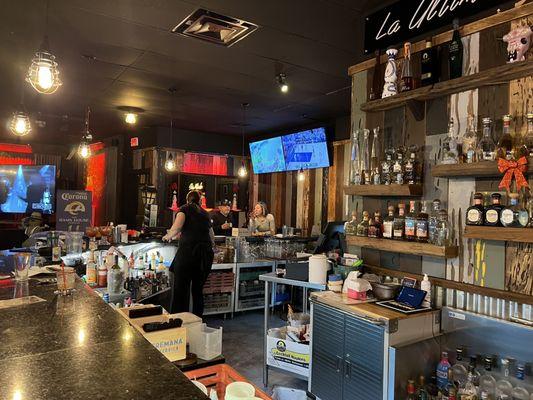 Nice bar with TVs showing sports