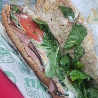 Footlong Subway Club on wheat; next time I'll request extra onions