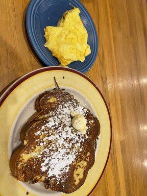 French toast and scrambled eggs