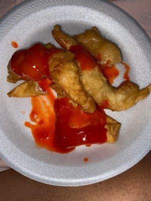 Fries shrimp and crab ragoons