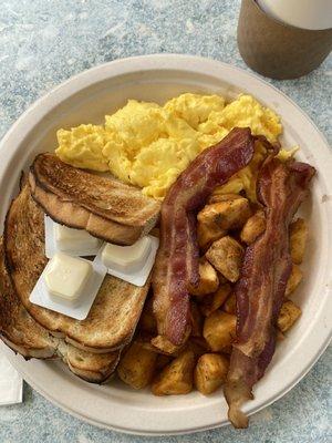 The classic breakfast with hot chocolate. Delicious!