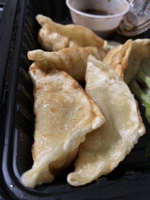 Chicken Dumplings - crispy, hot and come with amazing dipping sauce!