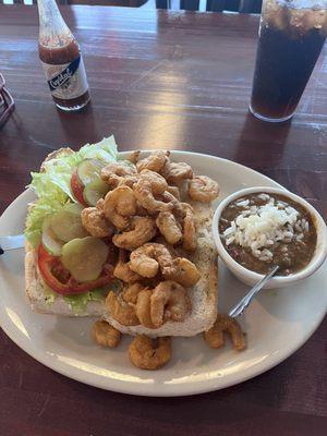 Shrimp poboy and gumbo