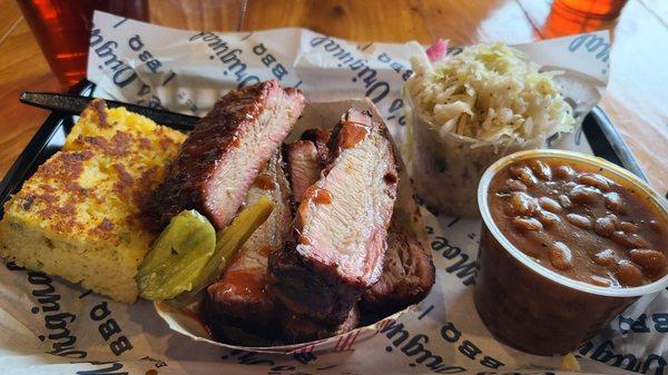 Ribs slaw and beans