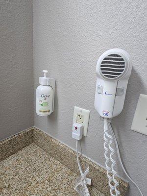 Hair dryer and body lotion