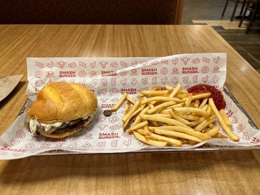 Truffle Mushroom Swiss Burger , French Fries