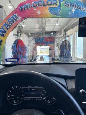 Stuck in the car wash