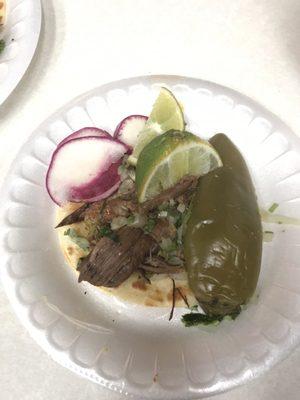 Birria/shredded beef Taco $2.00