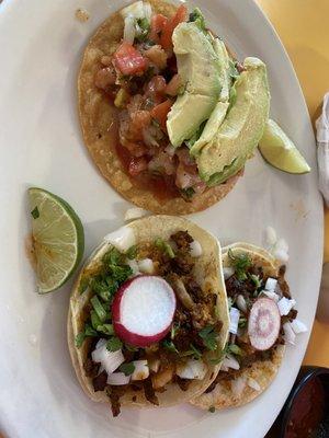 Shrimp tostada, Al pastor tacos