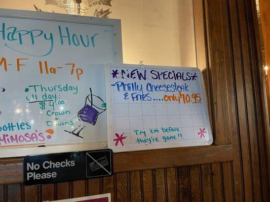 the "Happy Hour" prices.