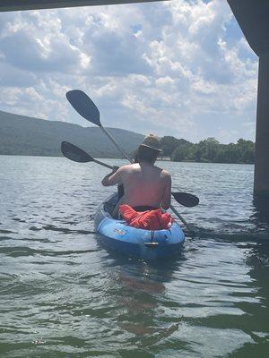 Paddling with friends.