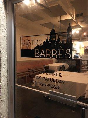 Entry to Bistro Barbes