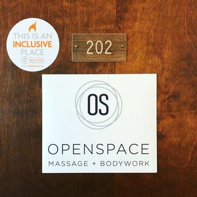 Suite door- This is an Inclusive Space