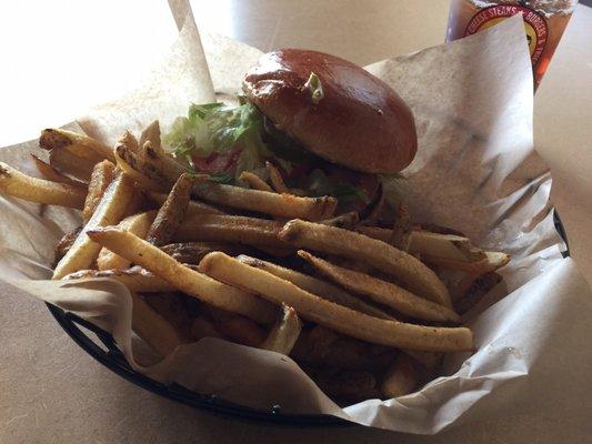 The Thousand Island burger with fries.