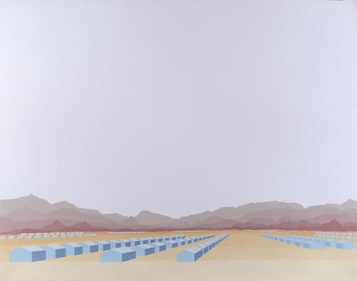 Nina Elder, Hawthorne Munitions Depot, 2012, acrylic on panel, 47.5 x 59.5 inches