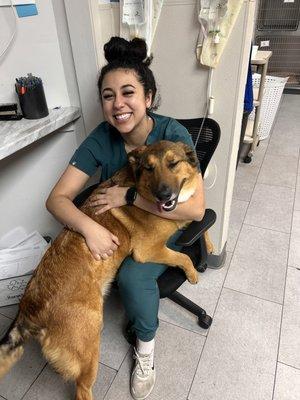 Mairim the front desk staff is awesome. she gave my baby "Laker" so much love on his visit to the vet today.