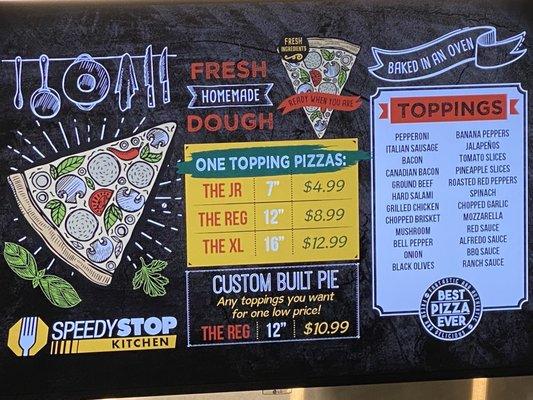 Pizza Menu