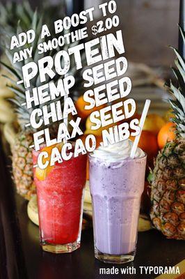 Add a boost to any fruit smoothie or add all of them!