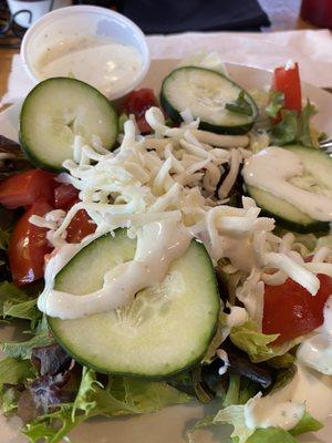 House salad with ranch.