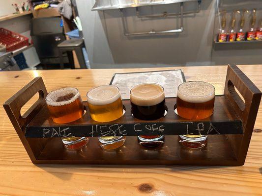 Flight of 4. I preferred the Hefe