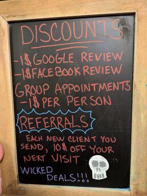 Opportunities for discounts!