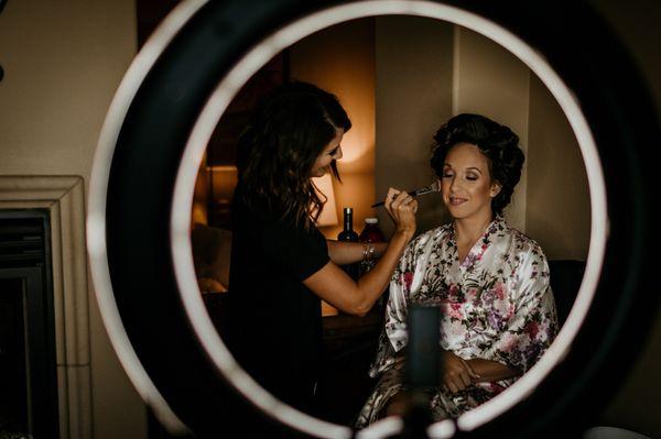 Madi doing the brides makeup