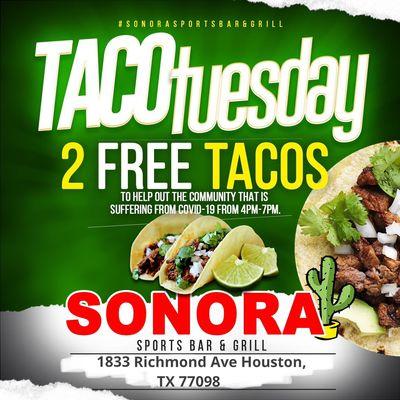 2 tacos w/purchase of a beverage