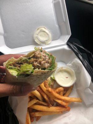 Chicken cheese steak wrap