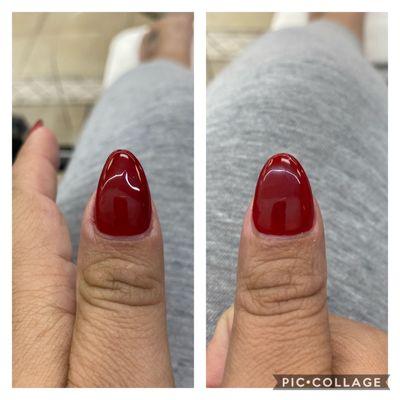 Left and right hand thumb nail.