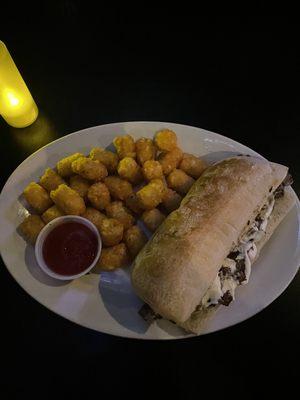 philly cheese with tater tots