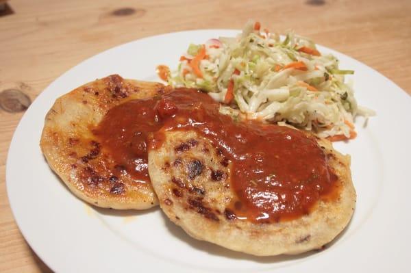 Pork & Cheese Pupusa; Chorizo & Cheese Pupusa