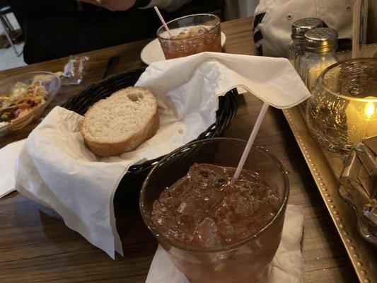 Pre dinner - salad, bread & cocktails!