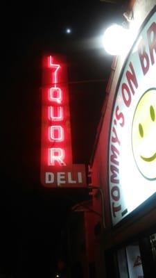 Tommy's neon lights on Broadway.